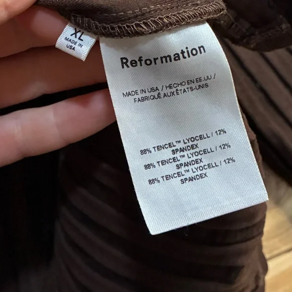 Reformation Brown Ribbed Too With Cut Outs - Picture 5 of 5